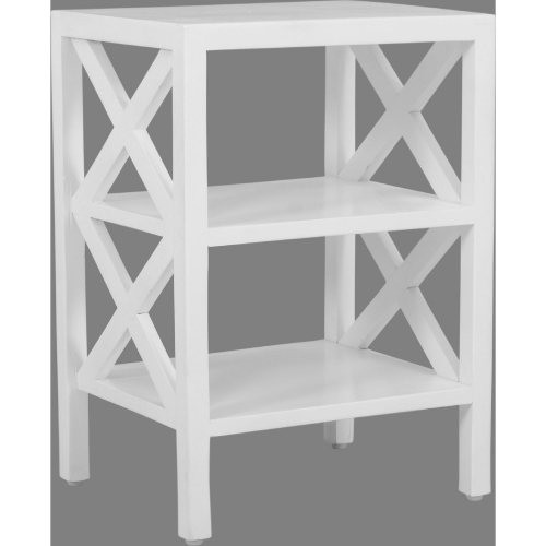 Global Archive X-Side Accent Side Table in White Finish Wood